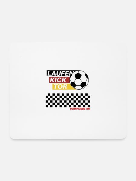 Fußball spielen - Mousepad (Querformat) - Weiß