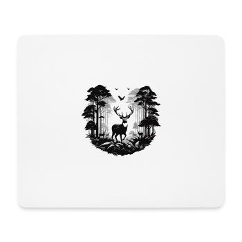 Deer Forest Panorama Wild Animals Hunting Outdoor - Mouse Pad (horizontal) - white - Front