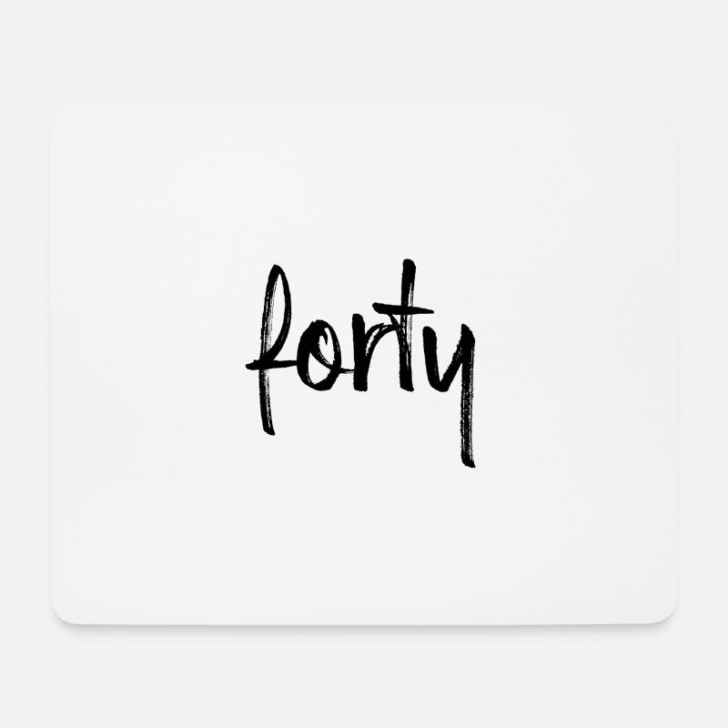 40 forty Geburtstag Geschenk Zahl 40 Nummer - Mousepad (Querformat) - Weiß