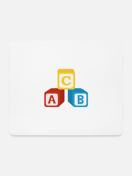 ABC Würfel - Mousepad (Querformat) - Weiß