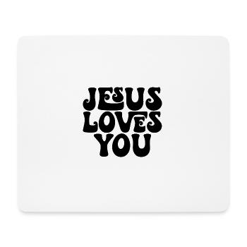 Jésus t’aime - Jesus liebt dich - Chrétien - Tapis de souris (format paysage) - blanc - Devant