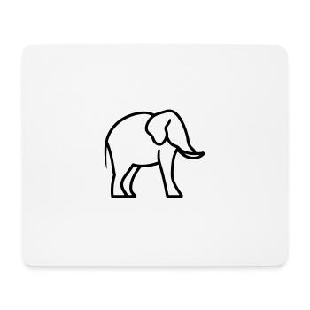 éléphant - Tapis de souris (format paysage) - blanc - Devant