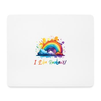 Ich mag Regenbögen - Mousepad (Querformat) - Weiß - Vorne