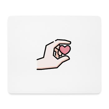 Hand with heart gift idea - Mouse Pad (horizontal) - white - Front