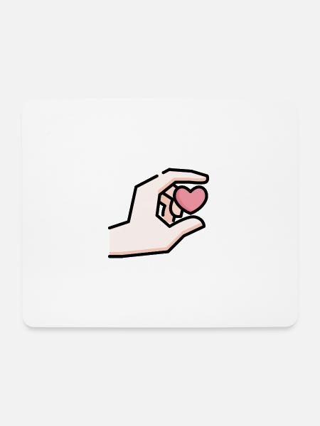 Hand mit Herz Geschenk Idee - Mousepad (Querformat) - Weiß