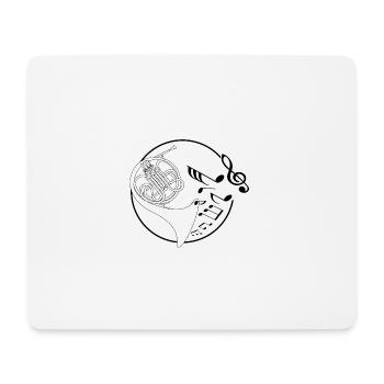 French horn folk music wind music wind instruments gift idea - Mouse Pad (horizontal) - white - Front