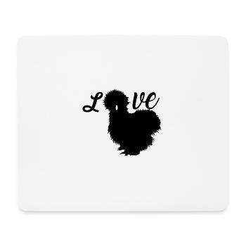 Poulets de soie Silkie Poulets - Tapis de souris (format paysage) - blanc - Devant