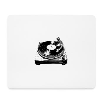 vinyle vinyle musique platine rétro - Tapis de souris (format paysage) - blanc - Devant