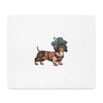 Bavarian Dachshund Red White Shirt Traditional Costume Bavaria - Mouse Pad (horizontal) - white - Front