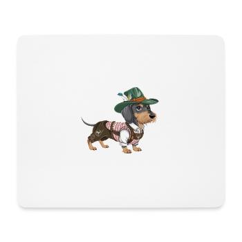 Bavarian Dachshund Red White Shirt Traditional Costume Bavaria - Mouse Pad (horizontal) - white - Front