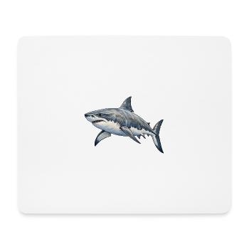 Tiefsee Hai Illustration - Mousepad (Querformat) - Weiß - Vorne