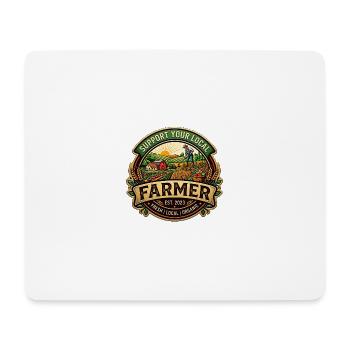 Unterstütze deinen lokalen Bauern - Mousepad (Querformat) - Weiß - Vorne