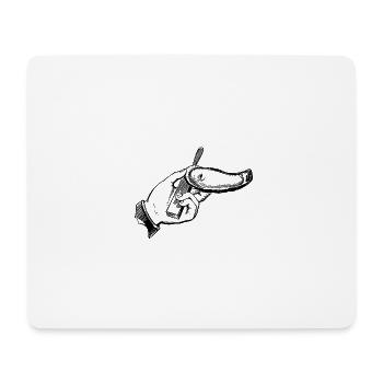 Hand mit Muschel - Mousepad (Querformat) - Weiß - Vorne