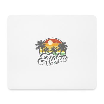 Aloha Surfer Palmen Beach Retro Hawaii Strand 70er - Mousepad (Querformat) - Weiß - Vorne