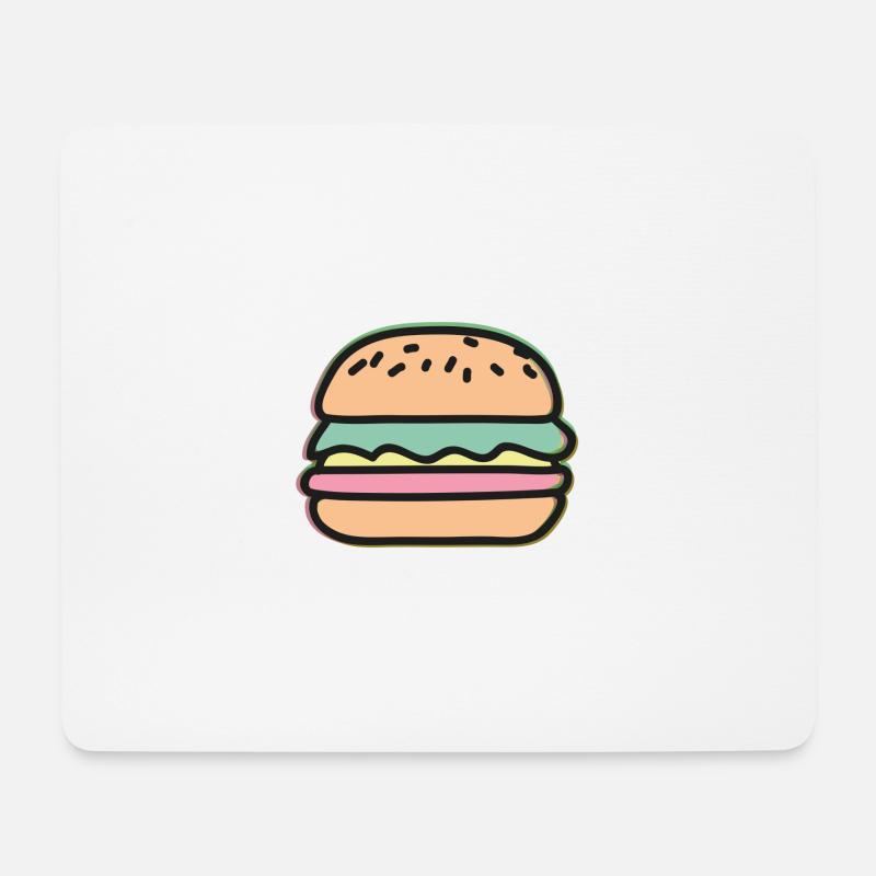 Burger Illustration - Tapis de souris (format paysage) - blanc