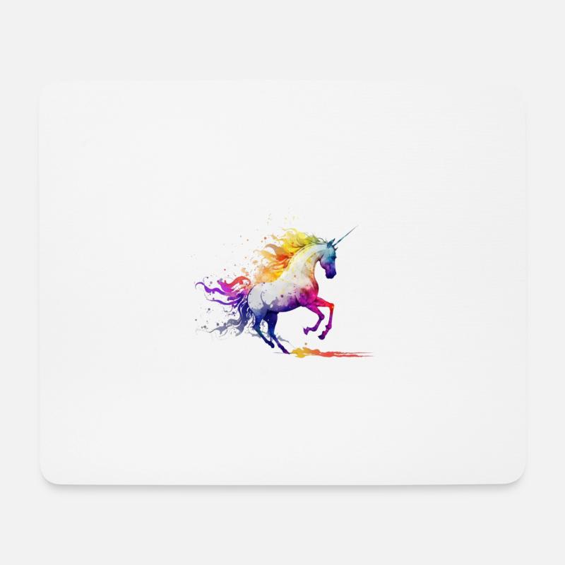 Einhorn-Lauf - Mousepad (Querformat) - Weiß