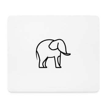 éléphant - Tapis de souris (format paysage) - blanc - Devant