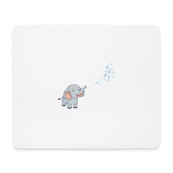 Blubbernder Elefant - Mousepad (Querformat) - Weiß - Vorne