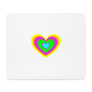 Heart colorful neon - Mouse Pad (horizontal) - white - Front