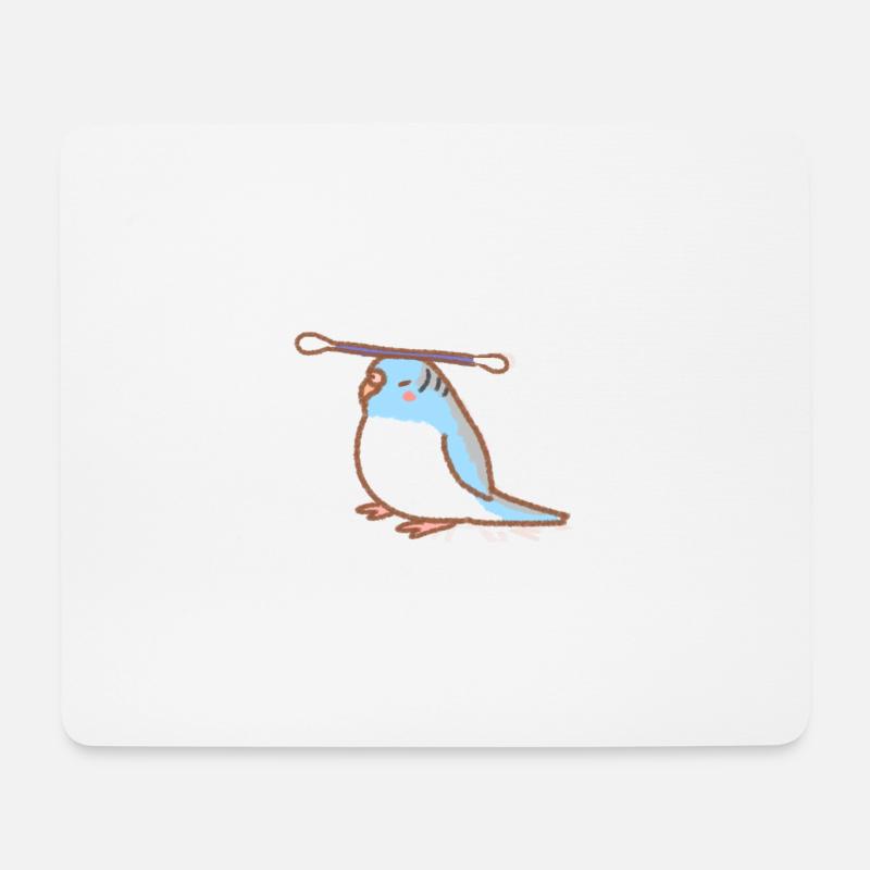 budgie with qtip - Mousepad (Querformat) - Weiß