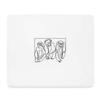 Affe Affen Drei Affen Premium Design Geschenk - Mousepad (Querformat) - Weiß - Vorne