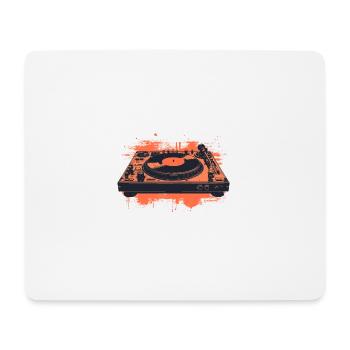 vinyle vinyle musique platine rétro - Tapis de souris (format paysage) - blanc - Devant