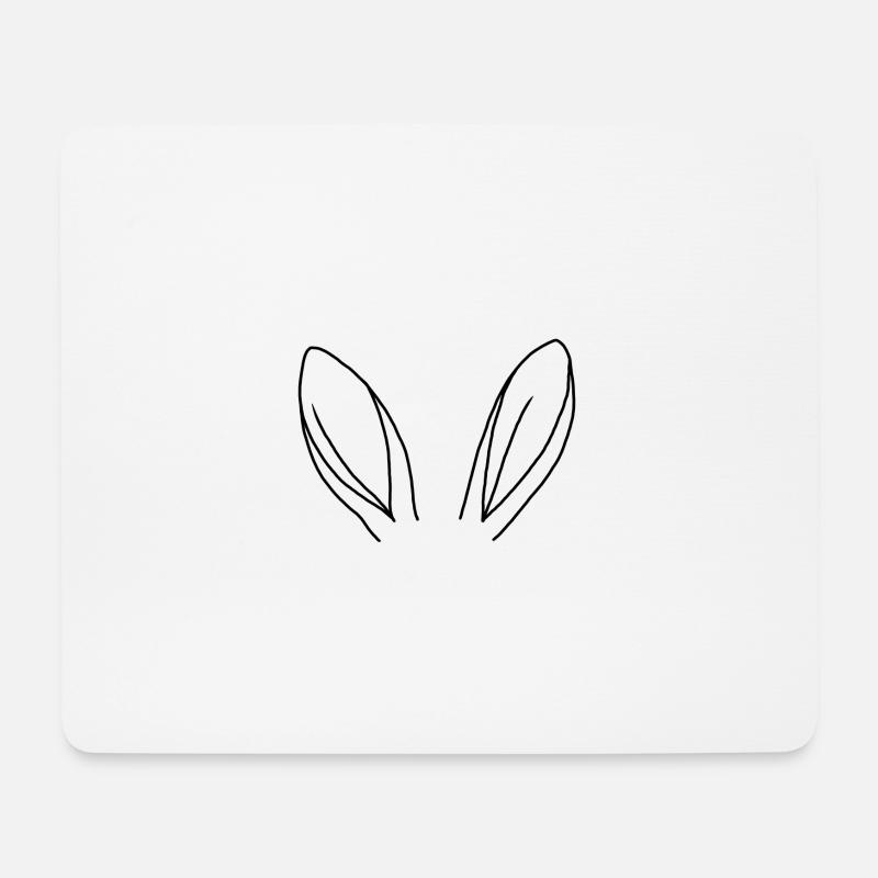 Hasenohren - Mousepad (Querformat) - Weiß