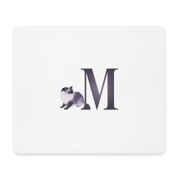 Letter M with curious cat - Mouse Pad (horizontal) - white - Front