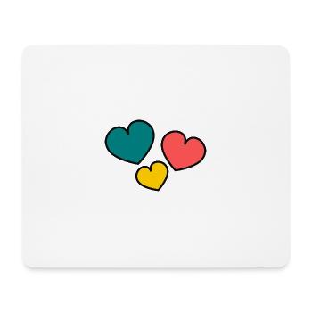 CŒUR. CŒURS. HEART. BISOU. SMACK. BISOUS. - Tapis de souris (format paysage) - blanc - Devant