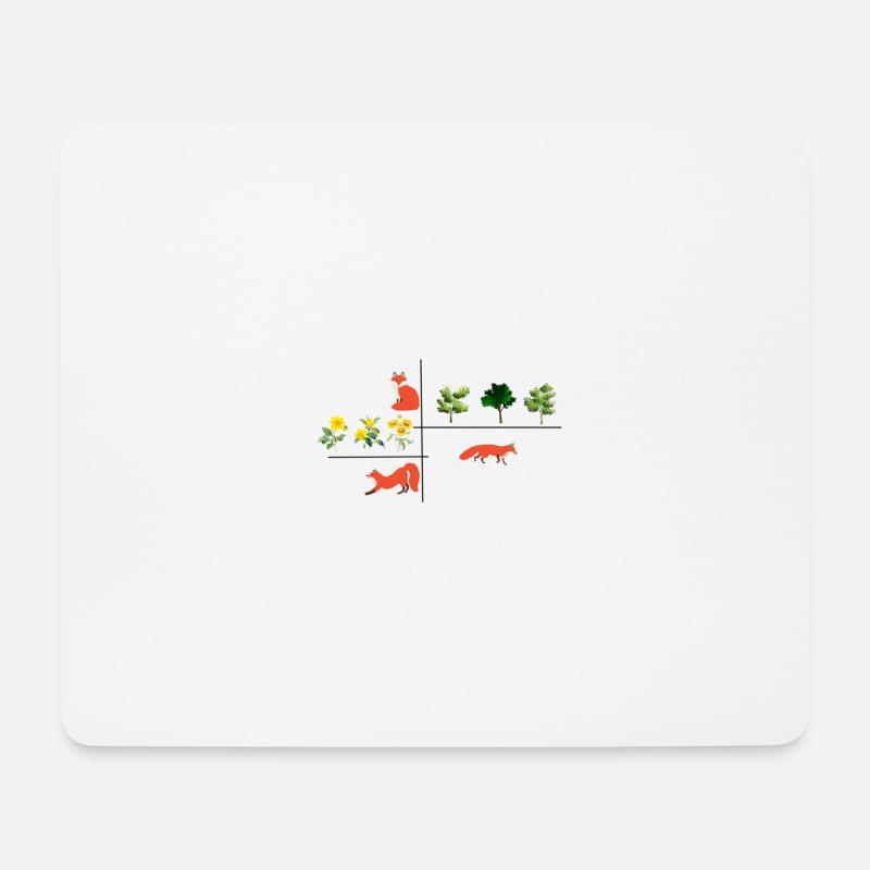 Füchse - Mousepad (Querformat) - Weiß