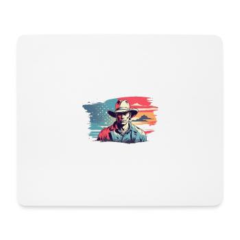 cow-boy vintage - Tapis de souris (format paysage) - blanc - Devant