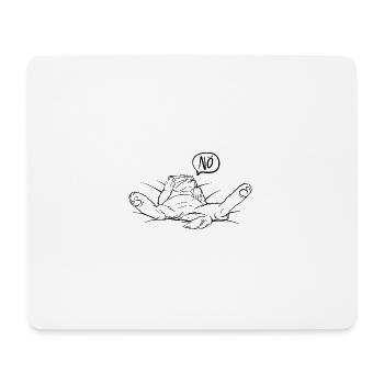 Katze Nö, Nein, No...Mittelfinger - Mousepad (Querformat) - Weiß - Vorne