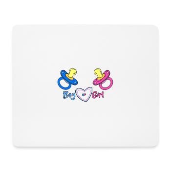 Boy or Girl Herzdesign Babyprint - Mousepad (Querformat) - Weiß - Vorne