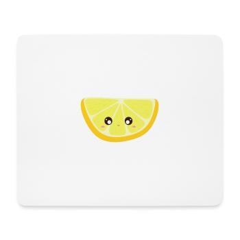 kawaii zitrone - Mousepad (Querformat) - Weiß - Vorne