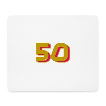 50. 50 ANS. 50e ANNIVERSAIRE. ANNIVERSAIRE 50 ANS. - Tapis de souris (format paysage) - blanc - Devant