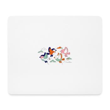 Lebhafte Schwarmfliegende Vögel - Mousepad (Querformat) - Weiß - Vorne