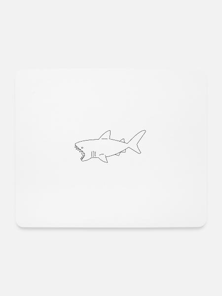 Hai - Mousepad (Querformat) - Weiß
