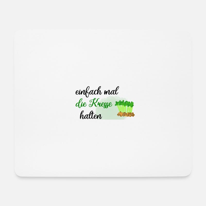 Kresse halten - Mousepad (Querformat) - Weiß