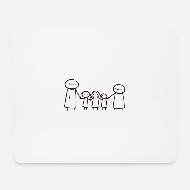 Familie Hand in Hand - Mousepad (Querformat) - Weiß