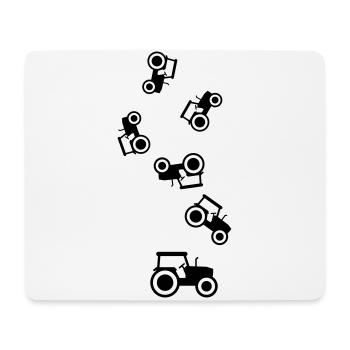 Silhouette de l’icône du tracteur - Tapis de souris (format paysage) - blanc - Devant
