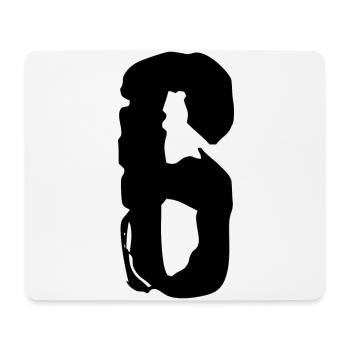 6 Zahl Trikot - Mousepad (Querformat) - Weiß - Vorne
