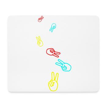 Hand Peace - Mousepad (Querformat) - Weiß - Vorne