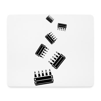 Bierflasche Kiste - Mousepad (Querformat) - Weiß - Vorne