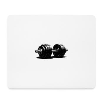 Kraftvolle Hantel Dumbbell Fitness Design - Mousepad (Querformat) - Weiß - Vorne