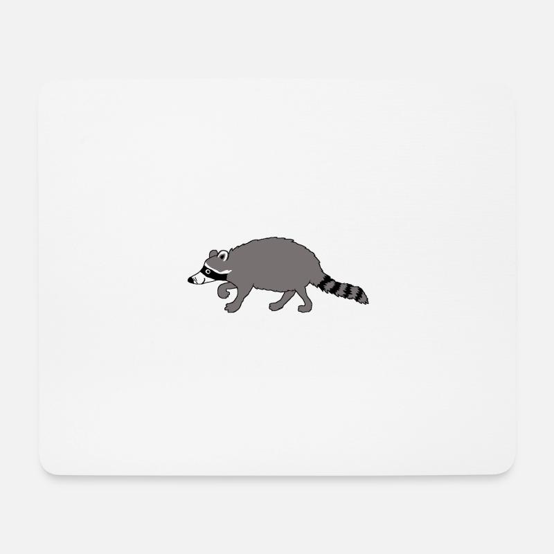 Waschbär - Mousepad (Querformat) - Weiß