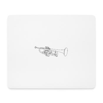 Trompete - Mousepad (Querformat) - Weiß - Vorne