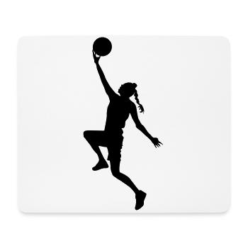 basketball girl silhouette - Tapis de souris (format paysage) - blanc - Devant