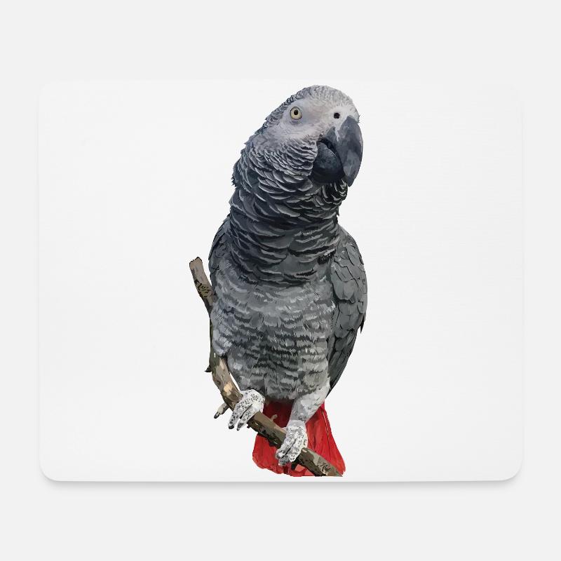 Grauer Papagei - Mousepad (Querformat) - Weiß