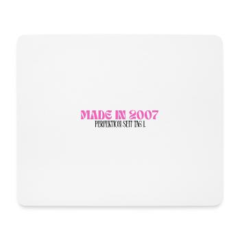 Made in 2007 - Perfektion seit Tag 1 - Mousepad (Querformat) - Weiß - Vorne
