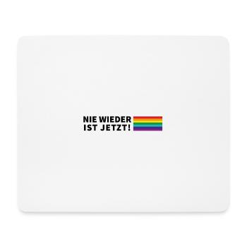 Nie wieder ist jetzt! Schriftzug Pride Flagge - Mousepad (Querformat) - Weiß - Vorne